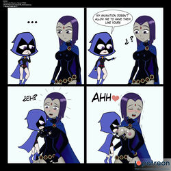 2019 bankaipacay breast_feeding breasts cartoon_network comic crossover dc_comics gothic nipples rachel_roth raven_(dc) tagme teen_titans teen_titans_go teen_titans_go!_vs_teen_titans