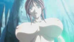 1girls animated breast_expansion breast_squish breasts female female_only human mafuyu_oribe solo tagme torn_clothes torn_clothing