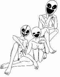 3girls breasts claws female five_nights_at_freddy's horror lesbianluciferian marionette_(fnaf) mask monochrome nightmare_fuel nude nude_female pixel_art puppet_(fnaf) pussy source_request threesome vagina white_background