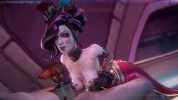 1boy 1girls 3d animated areolae audiodude big_breasts borderlands borderlands_3 breasts erection female fpsblyck large_breasts light-skinned_female light-skinned_male mad_moxxi male nipples paizuri penis sound straight video