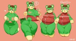 ! <3 1girls :3 animal_crossing anthro ass bebebebebe big_breasts bottomless breasts brown_hair charlise_(animal_crossing) clothed clothing disembodied_penis female female_focus fur furry green_body hair half-closed_eyes heart hi_res large_breasts male male/female mammal nintendo nipples paizuri partially_clothed penis pussy rear_view sex short_hair simple_background smile solo_focus tail thick_thighs titjob topwear ursid video_games wide_hips