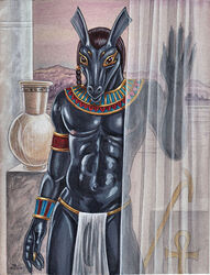 ankh anthro big_penis claws deity egyptian_mythology flaccid male male_only middle_eastern_mythology muscular mythology penis set_(deity) set_(species) solo tristanalexander