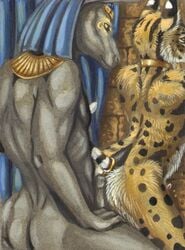 ass cadmiumtea cheetah deity egyptian_mythology erection felid feline fur hi_res male male/male mammal middle_eastern_mythology mythology penis set_(deity) set_(species) sex story story_in_description