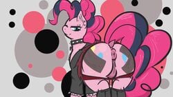 16:9 4k absurd_res anus clothing collar equid equine female feral friendship_is_magic goth hi_res mammal my_little_pony panties panties_down pinkie_pie_(mlp) poneboning pussy spiked_collar spikes underwear