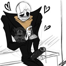 1:1 gaster lizheru male male_only penis solo undertale video_games