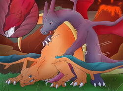 2boys 3_fingers 3_toes absurd_res alternate_color anal anal_sex big_feet blue_eyes bodily_fluids charizard claws clenched_teeth cum domination dragon feet feral feral_on_feral feral_penetrating fire furry furry_only gay genital_fluids grass hi_res huge_penis inside internal lizard long_neck male male_only male_penetrated male_penetrating male_penetrating_male mel21-12 nintendo outdoors penetration penis pokémon_(species) pokemon pokemon_(species) pokemon_rgby red_eyes reptile scalie sex shiny submissive super_smash_bros. tail teeth thick_thighs video_games wide_hips wings x-ray yaoi