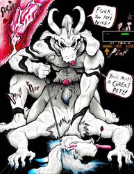 absurd_res anal anal_sex asriel_dreemurr asriel_dreemurr_(god_form) bodily_fluids boss_monster bovid caprine cum cum_in_ass cum_inside duo genital_fluids hi_res internal male male/male mammal penetration text undertale unknown_character video_games yagib