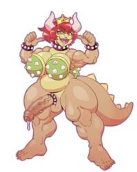 1futa anthro big_breasts big_penis bodily_fluids bowser bowsette breasts cock_ring crown female_bowser foreskin furry futa_only futanari genderswap genital_fluids gynomorph hi_res humanoid_penis intersex joni_jabroni looking_at_viewer mario_(series) muscular muscular_gynomorph muscular_intersex new_super_mario_bros._u_deluxe nintendo penis precum smile solo super_crown thick_thighs uncut video_games white_background