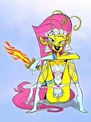 alien female nickelodeon panty_pull pointy_ears princess_mandie pussy solo straight_hair the_fairly_oddparents themrock yellow_skin