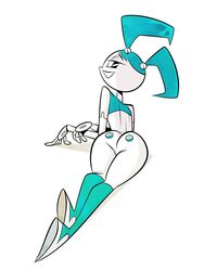 ass female jenny_wakeman looking_at_viewer looking_back my_life_as_a_teenage_robot robot smooth_skin solo themrock xj-9