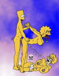 bart_simpson cuckquean cum_on_cuckquean doggy_style female from_behind human lisa_simpson maggie_simpson male nipples screaming straight tagme the_fear the_simpsons yellow_body