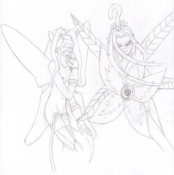 4_wings breasts digimon fairimon fairy fairy_wings fairymon female jim_sugomi kazemon leaf leaf_wings leaves lillymon multiple_girls plant plant_girl tagme vine_hair vines visor visor_(eyewear) wings