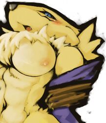 anthro bound breasts color digimon female female_only fur furry koki nude renamon solo tagme