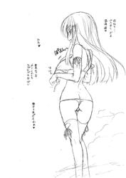 kawashima_ami monochrome sketch swimsuit toradora! translation_request