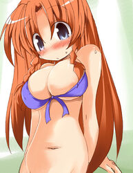 1girls bikini bikini_top bottomless breasts female hong_meiling shirogane_(platinum) solo swimsuit touhou