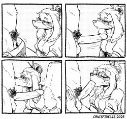 2025 anthro balls biped breasts canid canine canis canisfidelis closed_eyes clothed clothed_female clothing comic dachshund domestic_dog dress duo erection eyebrows eyewear fellatio female floppy_ears genitals glans glasses hair hair_bun half-closed_eyes humanoid_genitalia humanoid_penis hunting_dog kissing looking_at_another looking_at_partner lop_ears male male/female mammal monochrome ms._haley_(canisfidelis) narrowed_eyes nude oral penile penis pubes rectangular_glasses sex simple_background small_breasts undressing_another wearing_glasses