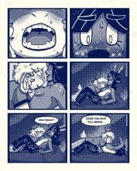 4:5 anthro asriel_dreemurr bed bite biting_lip blush blush_lines bodily_fluids bovid breast_bite breast_play breast_sucking breasts caprine clothed clothing comic deer deltarune dess_holiday dialogue duo ear_piercing ear_ring english_text eyelashes female freckled_face freckled_shoulders freckles furniture goat halftone hi_res long_eyelashes male male/female mammal monochrome new_world_deer nipple_bite nipple_fetish nipple_play nipples piercing reindeer ring_piercing sexylinguini sweat sweatdrop text topless undertale undertale_(series)