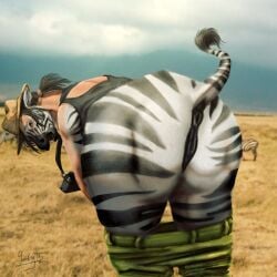 1:1 africa animal_genitalia animal_humanoid animal_vulva anus ass camera clothed clothing desert digital_media_(artwork) equid equine equine_anus equine_genitalia equine_vulva explorer_outfit female fur genitals goulingtfs hair hat headgear headwear hi_res humanoid hybrid mammal mammal_humanoid mid_transformation nude nude_female outdoor_nudity outside partially_clothed partially_clothed_female ponytail public public_nudity puffy_anus savanna semi-anthro sky solo species_transformation tail topwear transformation vulva zebra