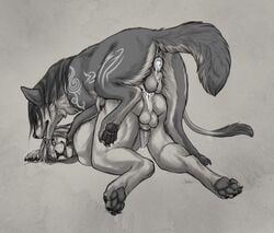 2boys anatomically_correct animal_genitalia animal_penis anthro anthro_on_feral anthro_penetrated anus ass backsack balls barbed_penis bodily_fluids canid canine canine_penis canine_pussy canis cum cum_drip cumshot cuntboy cuntboy_on_cuntboy cuntboy_penetrated cuntboy_penetrating doggy_style erection felid feral feral_penetrating feral_penetrating_anthro full-package_cuntboy genital_fluids herm hermaphrodite intersex interspecies knot knotting lion male maleherm mammal multi_genitalia nude open_mouth pantherine penetration penis pussy sex smile snow_(matthewdragonblaze) starpaw_(character) tongue tongue_out vaginal_knotting vaginal_penetration wolf yaroul zoophilia