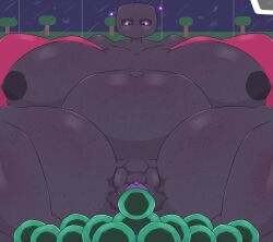 absurd_res anthro big_breasts breasts egg egg_from_vagina ender_pearl enderman female genitals hi_res huge_breasts microsoft minecraft mojang oviposition pregnant solo square_(anatomy) square_head tubfy vulva xbox_game_studios
