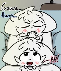 anthro bed bite boy_kisser_(meme) duo from_behind_position furniture gokkin good_boy hi_res looking_pleasured male male/male meme neck_bite sex teeth