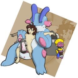 1:1 accessory amphibian anthro anus blue_eyes bodily_fluids bottomwear bound clothed clothed/nude clothing cum cum_in_milking_machine cum_in_mouth cum_inside cum_transfer cum_tube dominant dominant_anthro dominant_male feeding_tube female force_feeding force_feeding_bodily_fluids forced generation_3_pokemon generation_4_pokemon genital_fluids genitals green_eyes group hands_tied headband hi_res human humanoid_genitalia humanoid_penis interspecies machine male male/female male/male male_dominating_female male_dominating_male mammal medical_instrument milking_machine milking_machine_on_male mustelid navel nintendo nude obscenecanary orgasm penile penis penis_milking penis_milking_machine pokemon pokemon_(species) pokephilia scientific_instrument shiny_pokemon shorts submissive submissive_anthro submissive_female submissive_human submissive_male swampert tapering_penis trio tube_gag weavile yellow_eyes