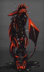 absurd_res anthro avali avian bird black_body black_latex bound clothing digital_media_(artwork) drone dronification feathered_wings feathers feet forced genitals goo_transformation hair hi_res hypnosis hypnotic_visor latex latex_clothing latex_creature latex_skinsuit latex_transformation liquid_latex living_latex male mind_control nude null null_bulge open_mouth orange_body orange_genitals resisting restrained restrained_arms restrained_by_tentacles restrained_legs simple_background skinsuit solo sound_effects stripes tentacle text tight_clothing toes tom_the_eevee_(redtoptom) transformation winged_arms wings yporolsya