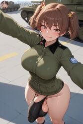 1futa 2026 ai_generated alisa_(girls_und_panzer) ass balls big_ass big_balls big_breasts big_butt big_penis bulge bulge_through_clothing flouzai futa_only futanari girls_und_panzer highres huge_breasts huge_cock looking_at_viewer penis seductive seductive_look seductive_pose seductive_smile testicles uncensored veiny_penis
