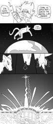 absurd_res ambiguous_gender anthro bodily_fluids circe_(pankallisti) comic cum cum_on_building cumshot duo earth ejaculation electronics english_text genital_fluids genitals greyscale hi_res in_space macro male mammal masturbation monochrome murid murine nude orbit pankallisti penis planet rat rodent space star text walkie-talkie white_house