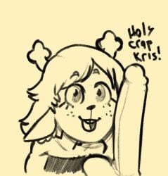 2026 anthro antlers balls black_and_white blowjob blush blush_lines buckteeth closed_eyes deer deltarune dialogue dialogue_bubble digital_drawing_(artwork) digital_media_(artwork) english_text eye_closed female female_focus genitals greyscale hair hi_res human kris_(deltarune) long_hair male mammal monochrome new_world_deer noelle_holiday penis penis_awe reindeer text tommiowo torso twitter_link uncensored undertale_(series) veiny_penis