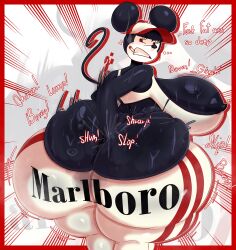 2026 absurd_res anal_fluids anthro ass big_breasts big_butt black_body black_fur bodily_fluids bottomwear bra breasts butt_cleavage cigarette cigarette_in_mouth clothing dialogue digging_into_butt digital_drawing_(artwork) digital_media_(artwork) disney english_text female fur hat headgear headwear hi_res huge_breasts huge_butt leggings legwear looking_back mammal marlboro_(brand) minnie_mouse mouse murid murine nipple_slip object_in_mouth onomatopoeia profanity rabbit5gamer red_clothing red_hat red_headwear rodent smoking solo sound_effects sweat sweaty_breasts sweaty_butt tail text text_on_bottomwear text_on_clothing text_on_legwear thick_thighs thin_tail tight_clothing translucent translucent_bra translucent_clothing translucent_leggings translucent_legwear translucent_underwear underwear wet wet_clothing white_bra white_clothing white_hat white_headwear white_leggings white_legwear white_underwear