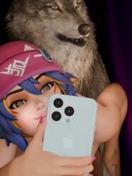 1animal 1girls 3d 3d_render antifragile_kira-kira beanie canine doggy_style domestic_dog feral_on_female feral_on_human feral_penetrating feral_penetrating_human kiriko_(overwatch) le_sserafim looking_pleasured overwatch recording recording_on_phone selfie zoophilia