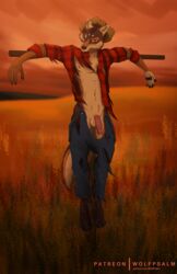 anthro balls canid canine canis circumcised clothed clothing coyote digital_media_(artwork) halloween hi_res holidays humanoid_penis looking_at_viewer male male_only mammal partially_clothed penis pinup pose solo wolfpsalm