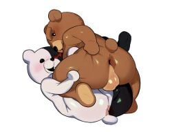 2026 animate_inanimate anthro anus backsack balls bear black_body black_fur black_nose bluegrass_films blush brown_body brown_fur danganronpa digital_drawing_(artwork) digital_media_(artwork) duo english_description featureless_feet featureless_hands feet fur fuzzy_door_productions genitals hi_res living_plushie looking_back male male/male mammal media_rights_capital monokuma multicolored_body multicolored_fur perineum plushie seth_macfarlane simple_background small_tail smart_entertainment sparklesart_2 spike_chunsoft tail ted_(film) ted_(franchise) ted_(ted) teddy_bear_(species) universal_pictures universal_studios white_background white_body white_fur
