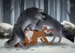 absurd_res all_fours amber_eyes anal anal_sex animal_genitalia animal_penis anthro anthro_on_feral anthro_penetrated ass balls bear belly bodily_fluids brown_body brown_fur canid canine canine_genitalia canine_penis canis claws cum cum_in_ass cum_inside cum_on_penis cumshot digitigrade ejaculation erection fenn.perrox feral feral_penetrating feral_penetrating_anthro finger_claws forest forest_background from_behind_position from_front_position fur genital_fluids genitals grey_body grey_fur group group_sex hi_res humanoid_genitalia humanoid_penis hybrid hybrid_genitalia hybrid_penis interspecies knot knotted_penis leaking_cum licking licking_lips male male/male male_on_feral male_penetrated male_penetrating male_penetrating_male mammal medial_ring medial_ringed_humanoid_penis medial_ringed_hybrid_penis mishka_(fishymishy) nature nature_background oral outside penetration penile penis penis_lick plant pull_out quadruped red_penis scut_tail sex shallow_penetration short_tail shrub smile smirk snow snow_on_fur snowing tail the_long_dark threesome toe_claws tongue tongue_out tree trio white_belly wolf zoophilia