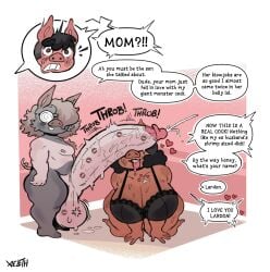 age_difference anthro big_breasts big_penis bodily_fluids bra breasts clothing comic dialogue english_text fellatio female genital_fluids genitals group hair hair_over_eye heart_symbol huge_cock hyper hyper_genitalia hyper_penis kiss_mark kiss_mark_on_balls kiss_mark_on_penis kissing love male male/female mammal mother_(lore) mother_and_child_(lore) mother_and_son_(lore) motherly_cuckold older_female oral parent_(lore) parent_and_child_(lore) parent_and_son_(lore) penile penis penis_kissing penis_on_face precum sex size_difference small_penis_humiliation son_(lore) suid suine surprised tail text trio uncensored underwear xeleth younger_male