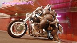 16:9 aggron anonymousfm anthro balls belly biceps big_muscles bodily_fluids claws digital_media_(artwork) erection generation_3_pokemon genital_fluids genitals hi_res horn humanoid_genitalia humanoid_penis leaking looking_at_viewer male motorcycle musclegut muscular muscular_anthro muscular_arms muscular_male muscular_thighs navel nintendo nipples nude pecs penis pokemon pokemon_(species) precum solo sweat tail thick_penis thick_thighs vehicle widescreen