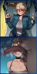 1boy 1girls ai_generated android bad_end before_and_after big_breasts big_penis blonde_hair blue_eyes blush bondage brainwashing clenched_teeth dark-skinned_male detroit:_become_human drooling faceless_male gameplay_mechanics instant_loss jazzifu kara_(detroit:_become_human) light-skinned_female messy_hair micro_bikini mind_break mind_control protagonistsub_antagonistdom self_upload shaking smiling sweat thick_thighs uneven_eyes