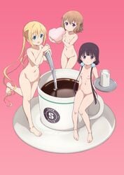 blend_s coffee cup heart hinata_kaho hoshikawa_mafuyu marshmallow minigirl naked nipples photoshop pussy sakuranomiya_maika spoon tagme uncensored