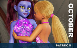 2girls 3d alien alien_girl artist_name back_view bare_shoulders big_breasts blonde_hair blue-skinned_female blue_skin busty clothing coruscant crossover curvy detailed_background disney disney_princess eyelashes female female_only front_view hourglass_figure human humanoid indoors inside kondaspeter long_hair looking_at_viewer lucasfilm mammal marking multiple_females multiple_girls pantoran ponytail pose posing princess purple_hair rapunzel riyo_chuchi room royalty senate_building shiny shiny_skin standing star_wars tangled tied_hair twintails very_long_hair voluptuous weapon wide_hips yellow_eyes yellow_hair