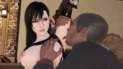 3d armpit_fetish armpit_licking breast_grab dissidia_final_fantasy final_fantasy final_fantasy_vii honey_select licking old_man studio_neo tifa_lockhart top_lift