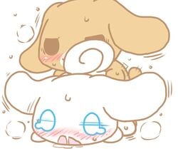 2boys anthro canine cappuccino_(cinnamoroll) cinnamon_(cinnamoroll) cinnamoroll cinnamoroll_(series) domestic_dog from_behind from_behind_position gay namoke sanrio surprised tagme yaoi