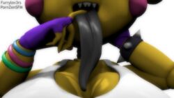 3d 3d_(artwork) anthro artist_request big_breasts bra finger_in_mouth five_nights_at_freddy's five_nights_at_freddy's_2 gloves gray_tongue hand_behind_head long_tongue metal_neck open_mouth pink_cheeks pointy_teeth pornzensfm_(artist) purple_gloves robot robot_joints robotic_arm sfm sharp_teeth simple_background smiling solo source_filmmaker spiked_bracelet teeth_showing tongue tongue_out toy_chica_(eroticphobia) toy_chica_(fnaf) watermark white_background wristband yellow_hair yellow_skin zentaisfm