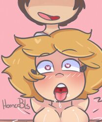 ann_chica_(fnafhs) blonde_hair chica_(fnafhs) fnafhs fnafhs_z3ro freddy_(fnafhs) homerbls pink_eyes tagme