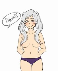 animated bouncing_breasts cryptid_crab fire_emblem fire_emblem_awakening hair_over_breasts hands_behind_back nude panties robin_(fire_emblem) robin_(fire_emblem)_(female) silver_hair tagme thick_thighs video wide_hips