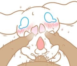 anal anthro censored cinnamon_(cinnamoroll) cinnamoroll cinnamoroll_(series) feral_on_human forced human_on_feral namoke sanrio smooth_skin surprised tagme yaoi