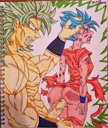 1boy 1girls 5_fingers anal anal_penetration anal_sex artist_name ass aura beat_up beaten biceps big_penis blue_eyes blue_hair bottomless broly butt crying crying_with_eyes_open defeated defeated_heroine dragon_ball dragon_ball_super drool drooling exposed_ass female female_goku female_penetrated goddess green_hair half_naked hand_on_head head_grab huge_cock kaio-ken kaioken large_penis larger_male legendary_super_saiyan long_penis male male_penetrating mouth_hold muscle muscles muscular muscular_male naked no_panties no_pupils nude nude_male open_eyes open_mouth pecs penetration princeadam rape ripped_clothing rule_63 saiyan saliva scar scars sex signature simple_background size_difference smaller_female son_goku straight super_saiyan super_saiyan_blue super_saiyan_blue_kaio-ken tears teeth thick_penis tongue torn_clothes torn_clothing traditional_media_(artwork) uncensored vein veins veiny veiny_penis white_eyes wristband