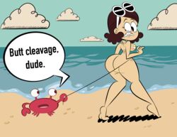 1girls ass ass_cleavage beach big_ass big_butt brown_hair bubble_ass bubble_butt butt_crack coppertone female female_only large_ass sideboob straight_hair the_loud_house thicc_qt thick thick_thighs voluptuous