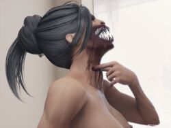 3d areolae big_breasts blender blood cannibalism deepthroat dripping_blood eating_flesh fit fit_female interracial large_breasts mileena mileena_(mk9) mortal_kombat mortal_kombat_(2011) muscular muscular_female muscular_futanari no_gag_reflex oral penis sharp_teeth shizzyzzzzzz swallowing swallowing_penis_while_deepthroat throat_bulge throat_massaging touching_neck uncensored