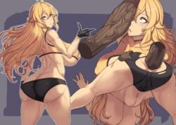 1boy 1girls alternate_breast_size anal ass ass_grab back belly big_ass big_penis blonde_hair breasts clothed_female_nude_male dark-skinned_male dark_skin disembodied_hand disembodied_penis eye_contact female from_behind gloves grey_background hanging_breasts high_resolution huge_ass huge_breasts huge_cock huge_penis instant_loss_2koma interracial large_breasts large_penis long_hair long_penis looking_at_viewer male metal_owl navel nude panties partial_male penis penis_awe penis_on_face pointing purple_eyes rwby sagging_breasts sex sideboob source_request spread_legs stomach_bulge straight surprised tank_top thick_penis thick_thighs torn_clothes uncensored underboob underwear veins veiny_penis wide_hips yang_xiao_long